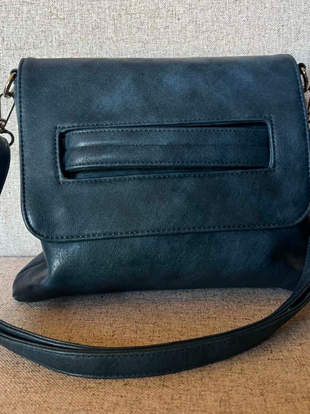 Simply Noelle Foldover Envelope Crossbody Bag Soft Vintage Style Texture Teal